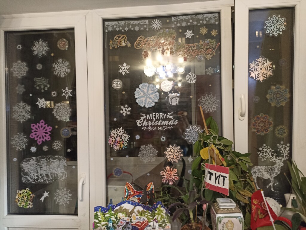 Наклеили на окна снежинки by cisaar