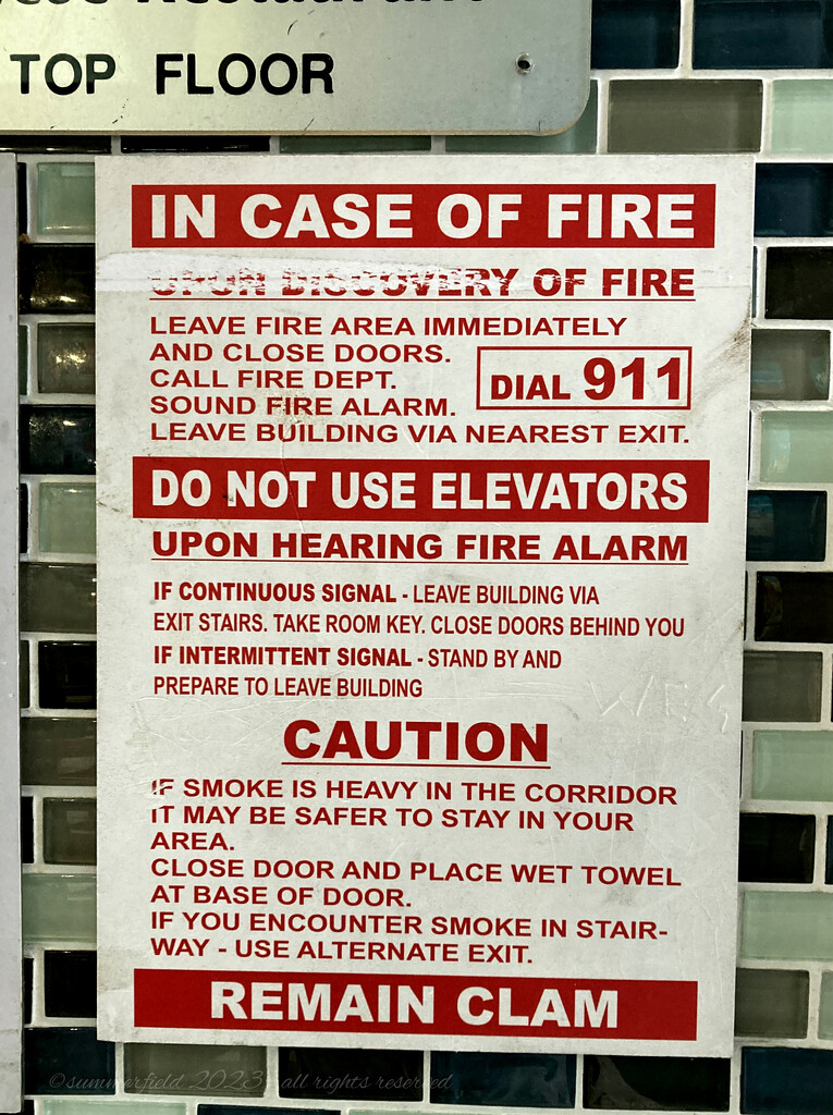 in case of fire remain what? by summerfield