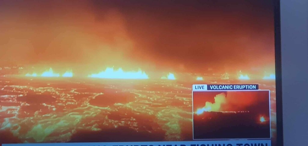 Eruption at Iceland on this morning news 2ks long height up to 100 metres  by Dawn