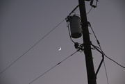 16th Dec 2023 - Power lines and crescent moon