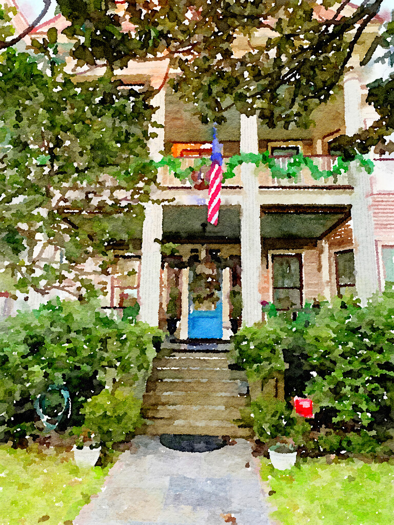 Watercolor photo of an old Charleston house by congaree