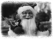 24th Dec 2023 - Yesterday's country Santa in b&w...