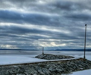 2nd Jan 2024 - Ice, water and rocks sun rays 