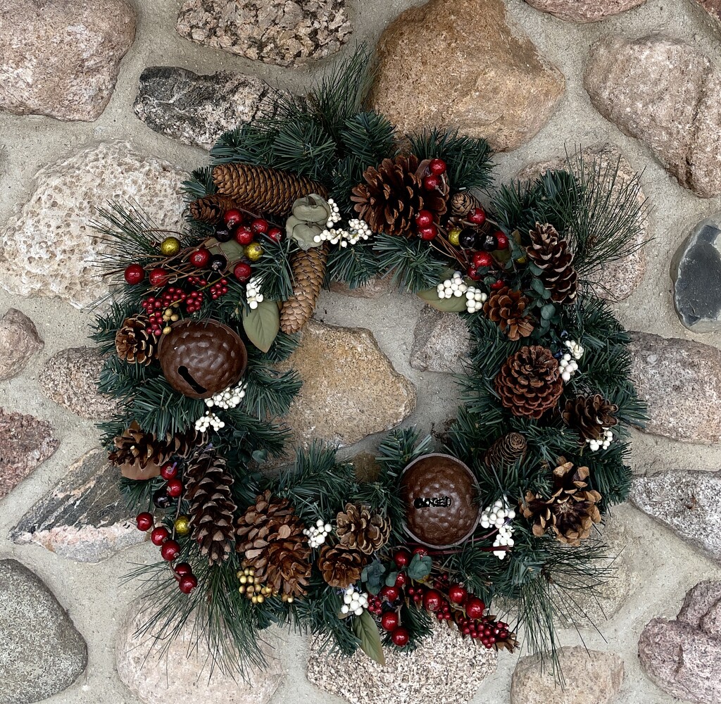 A Winter wreath I crafted for our front entrance by eahopp