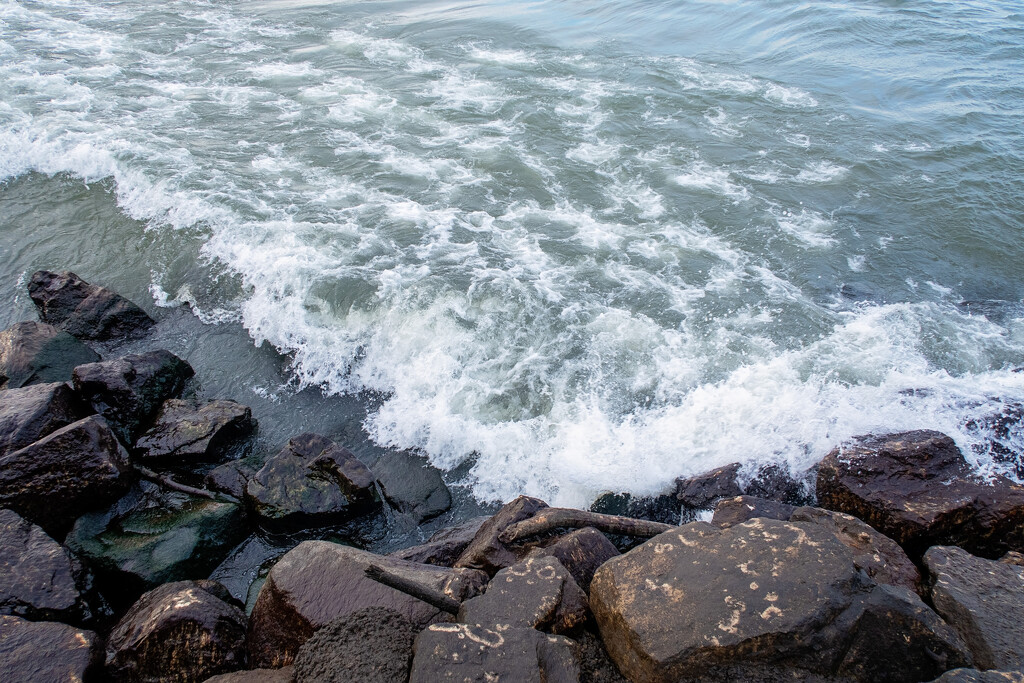 Where the water meets the breakwall by bobbic