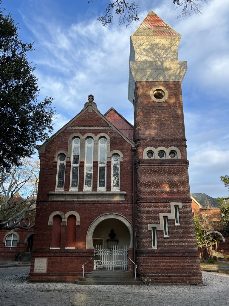 Unusual example of Romanesque architecture in Charleston.  I had never come across this chapel built in the late 19th century. by congaree