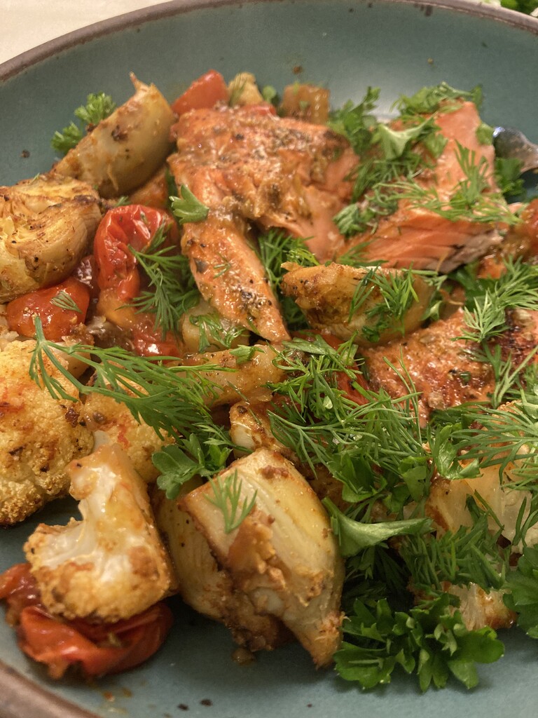 salmon sheet pan dinner by wiesnerbeth