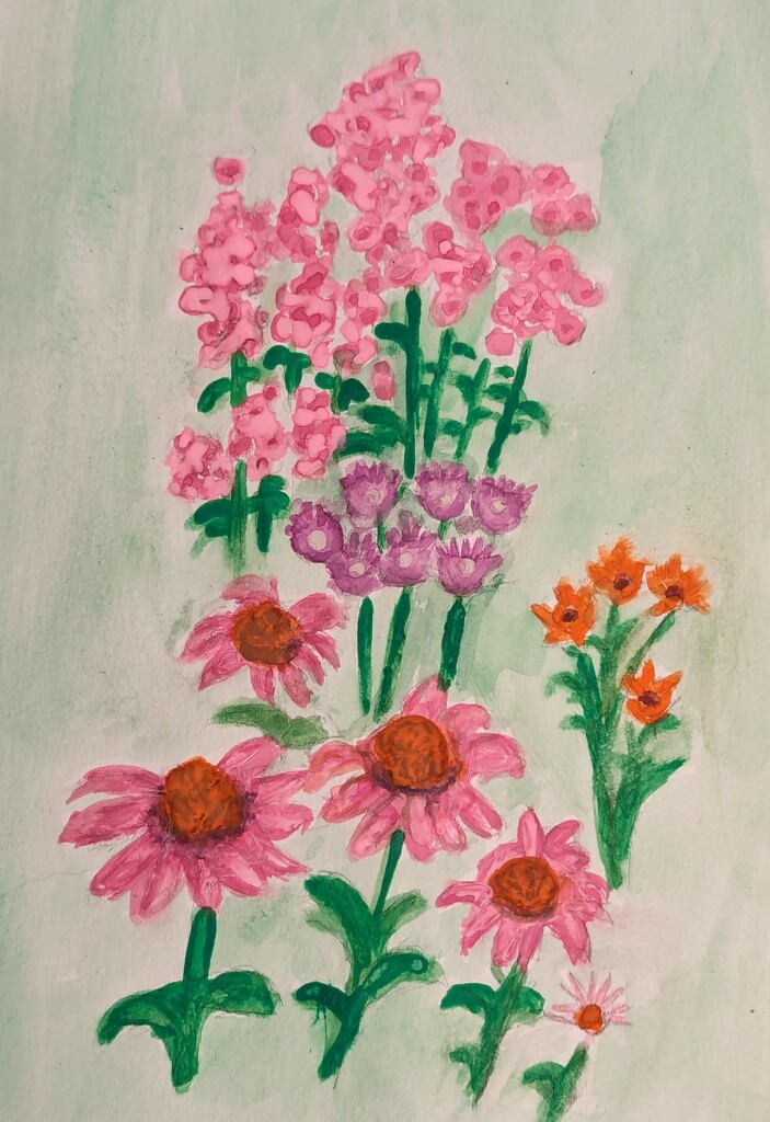 Painting of my Summer Flowers by julie