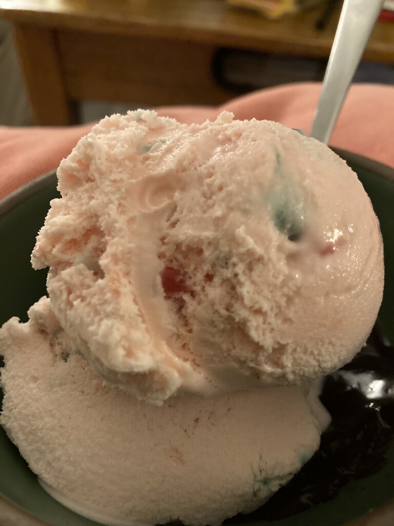 opening up the last carton of peppermint ice cream by wiesnerbeth