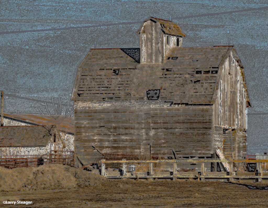 Old barn colored pencil by larrysphotos