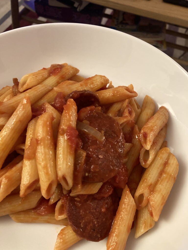 German Sausage Pasta 😋  by elainepenney
