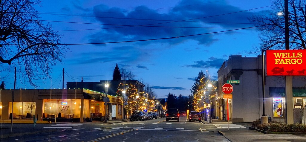 Downtown Kent at dusk by 912greens