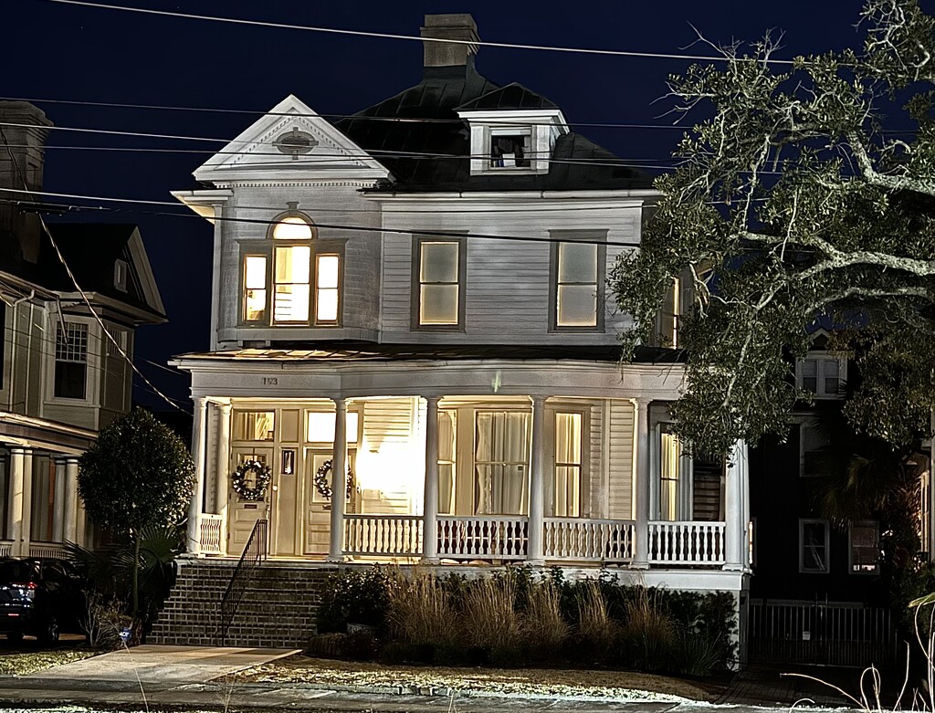 Old house at night, Charleston, SC by congaree
