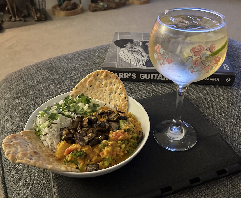 Vegan curry with a G&T by 365_cal