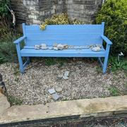 13th Feb 2024 - Blue Bench With Stones