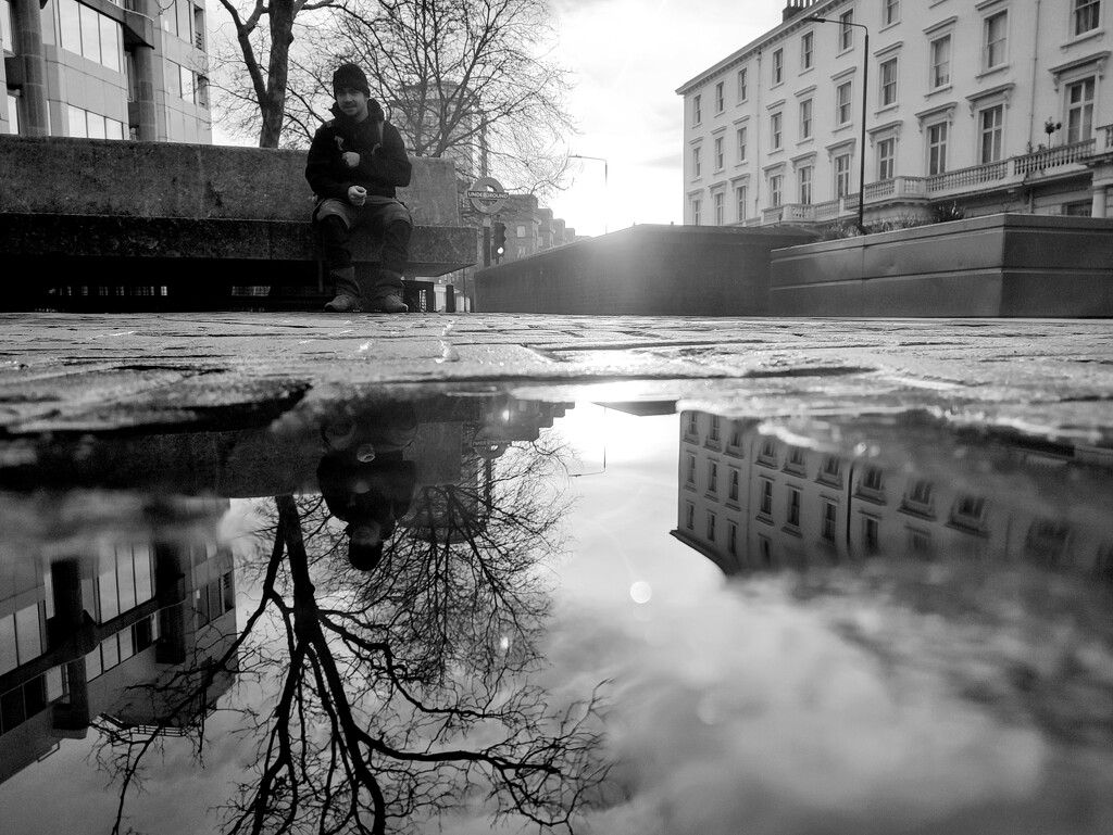 Puddle in black and white  by boxplayer
