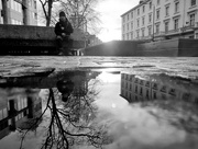 15th Feb 2024 - Puddle in black and white 