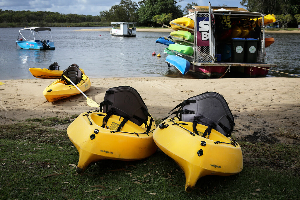 Hire canoes on the Maroochy River. by jeneurell