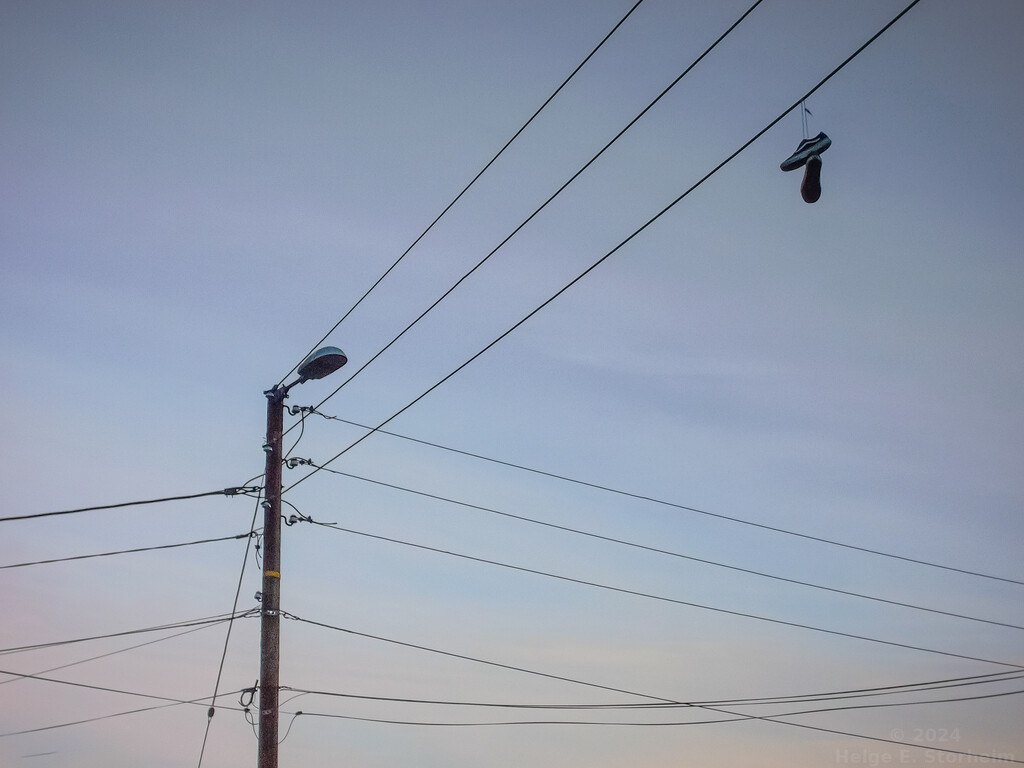 Streetlamp, wires and shoes :) by helstor365