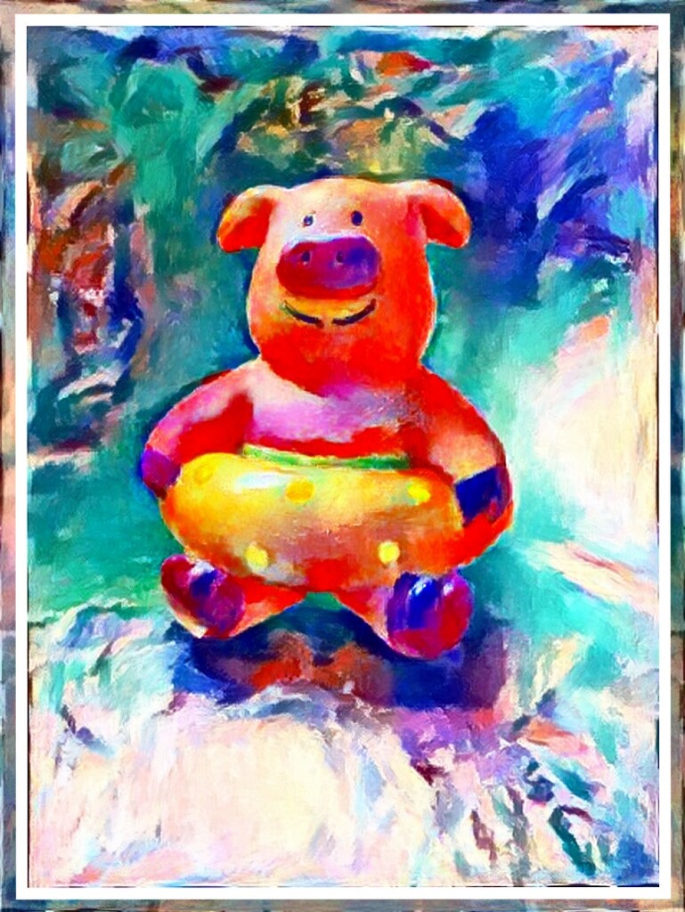 One Happy Piggy by olivetreeann