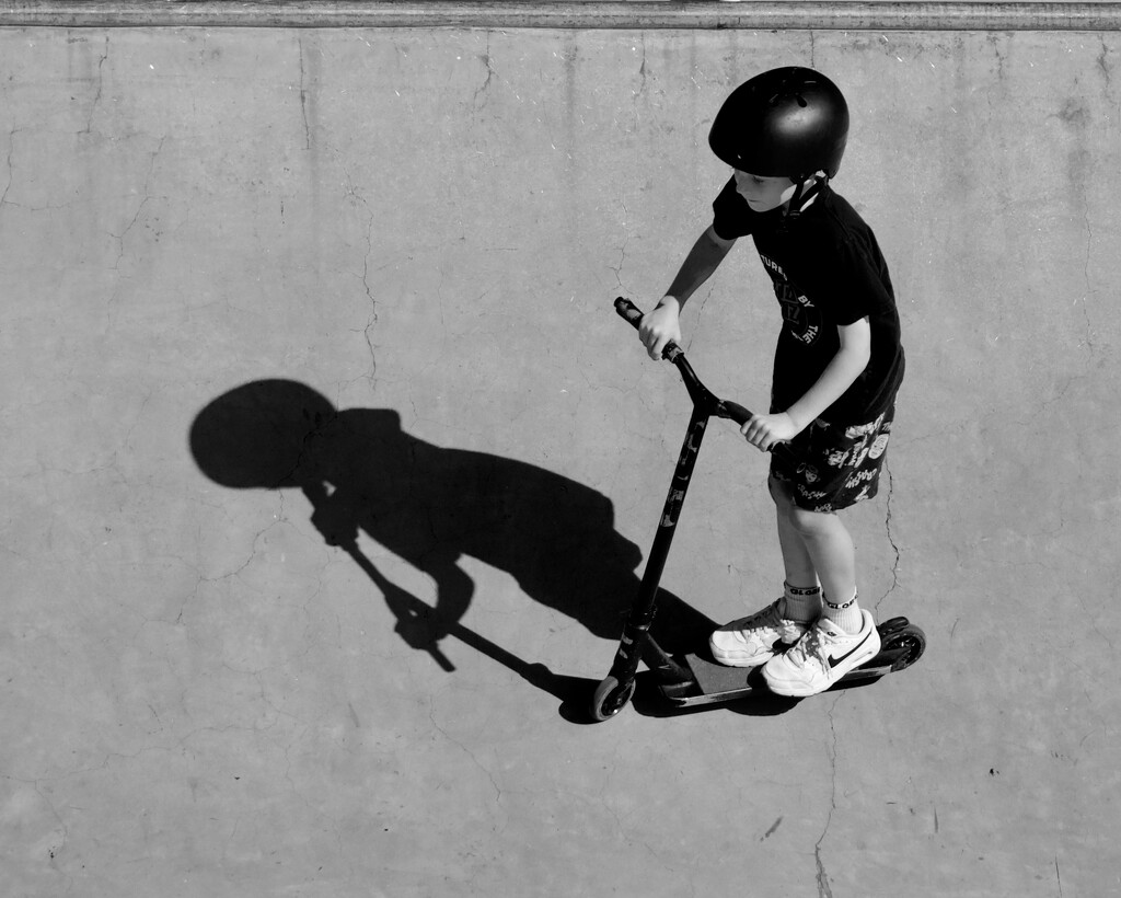 Just Scooting Along With My Shadow P2216227 by merrelyn