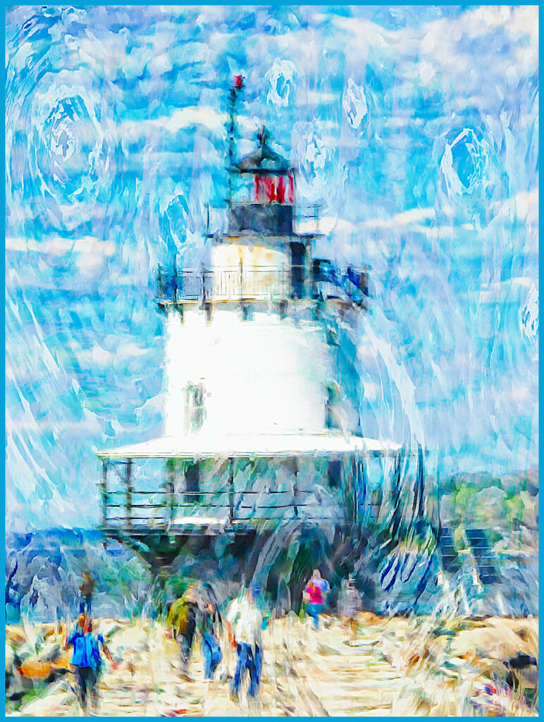 The Spring Point Ledge Lighthouse with Van Gogh's Brush by olivetreeann