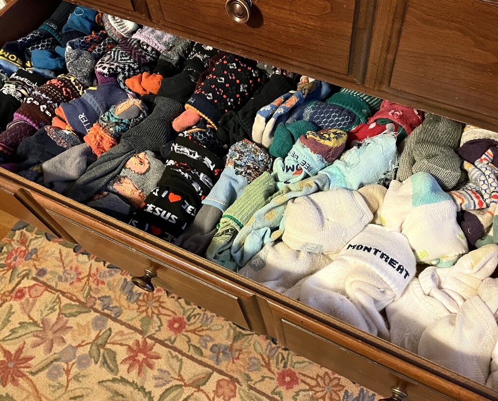 Finally claimed one of his drawers for my socks by margonaut