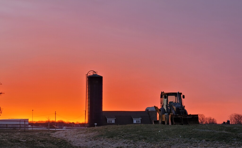 Farmer's sunrise by scoobylou