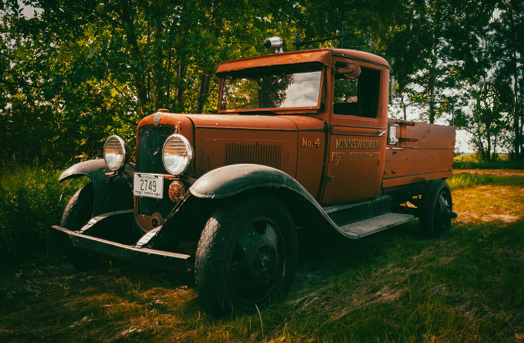 Old Fire Truck - North Dakota by jeffjones