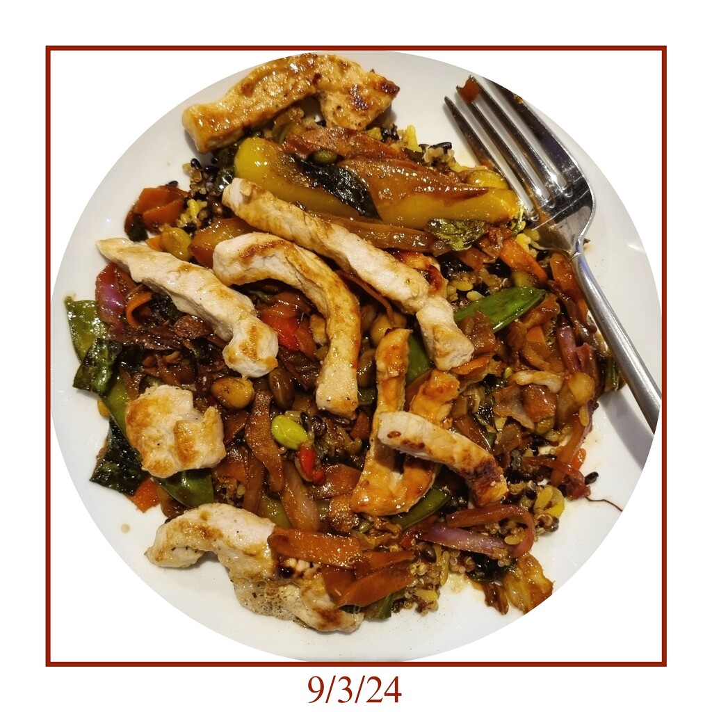 Stir-fry pork & veg with quinoa  by roobee
