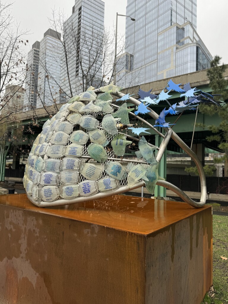 Sculpture on West Side River Walk by blackmutts