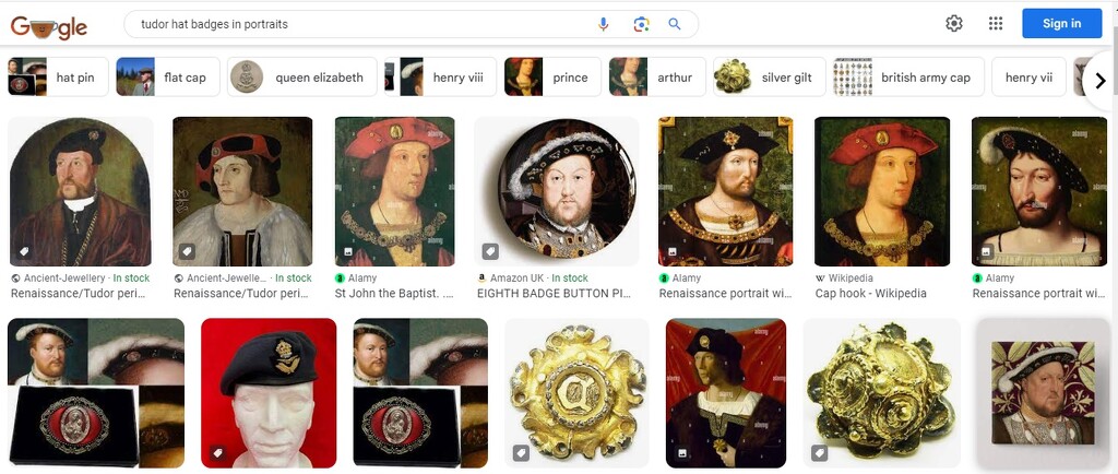 Tudor hat badges in portraits by anniesue