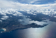 16th Mar 2024 - Aerial view of Sydney Harbour and Bondi Beach (bottom left). 