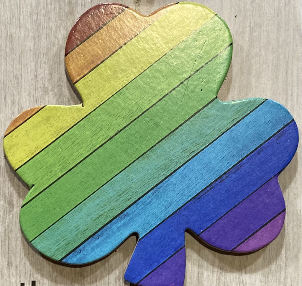Rainbow shamrock for St. Paddy’s Day by illinilass