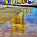 Reflections of the lifeguard station. by joemuli