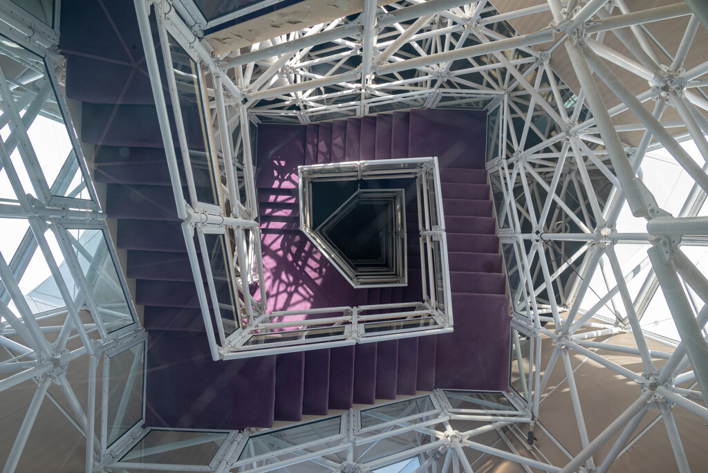 Spiral staircase at Biosphere 2 by mdaskin