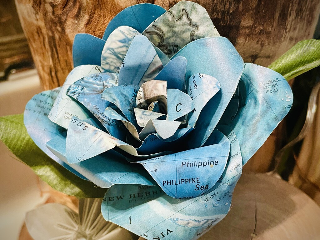 Blue paper flower by homeschoolmom