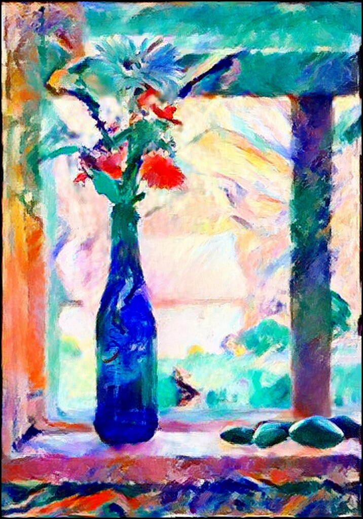 A Blue Vase in the Window by olivetreeann