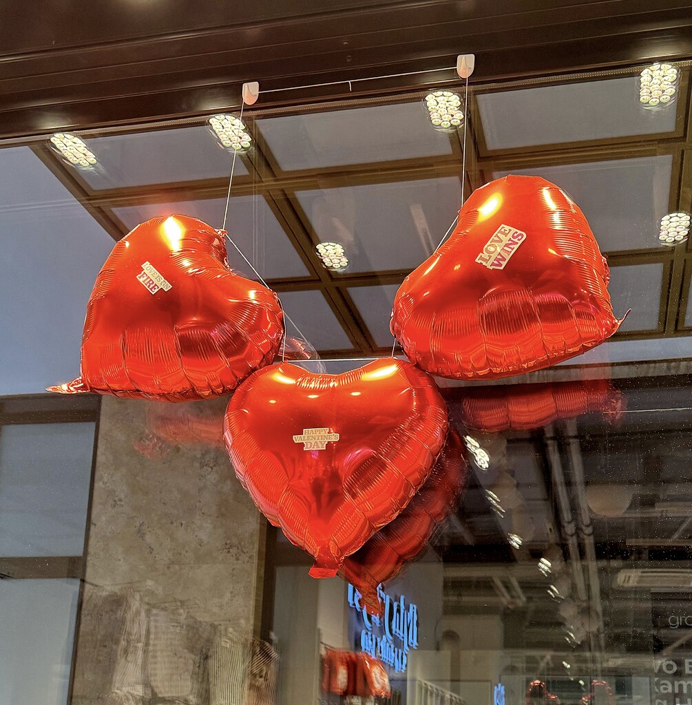 Three heart shaped balloons  by cocobella