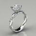 Fantastic Graduated Side Stone Moissanite Engagement Ring 