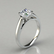 5th Jan 2024 - "Cathedral Round Cut Solitaire Moissanite Engagement Ring  "