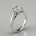 "Cathedral Round Cut Solitaire Moissanite Engagement Ring  " by forevermoissanite
