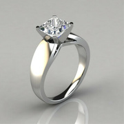 3rd Jan 2024 - "Wide Band Princess Cut Solitaire Moissanite Engagement Ring "