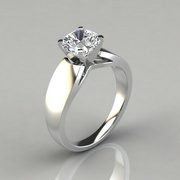 8th Feb 2024 - Wide Band Cushion Cut Solitaire Moissanite Engagement Ring