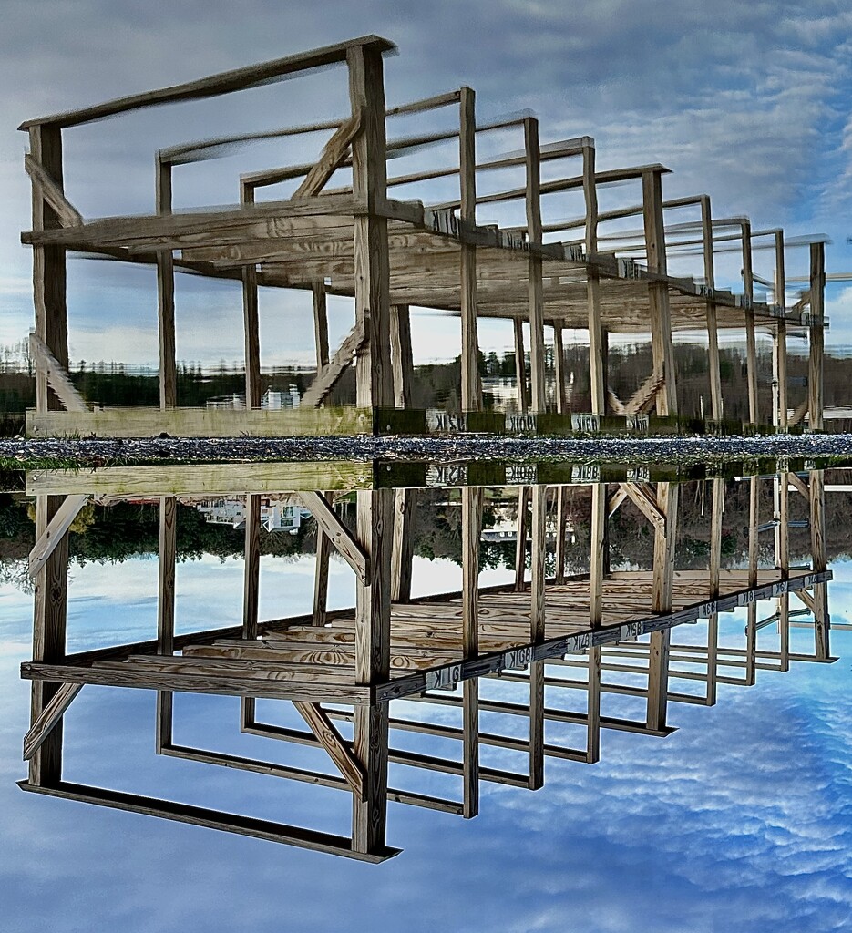Reflected (and upside down) Boat Rack by jnewbio