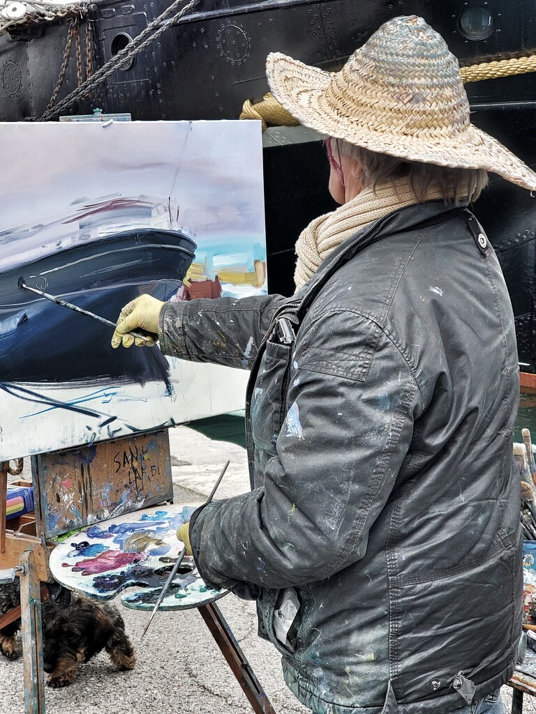 Painting at the port by laroque