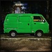 Daihatsu green mini-van