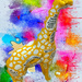 Colour splash giraffe