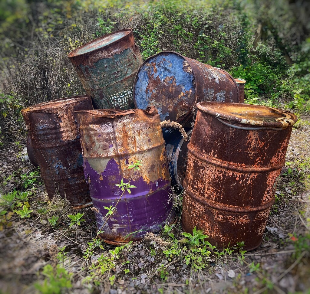 Rusty oil drums  by pattyblue
