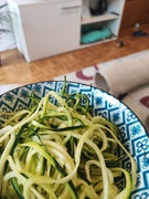 25th Apr 2024 - Making zucchini noodles for the first time.